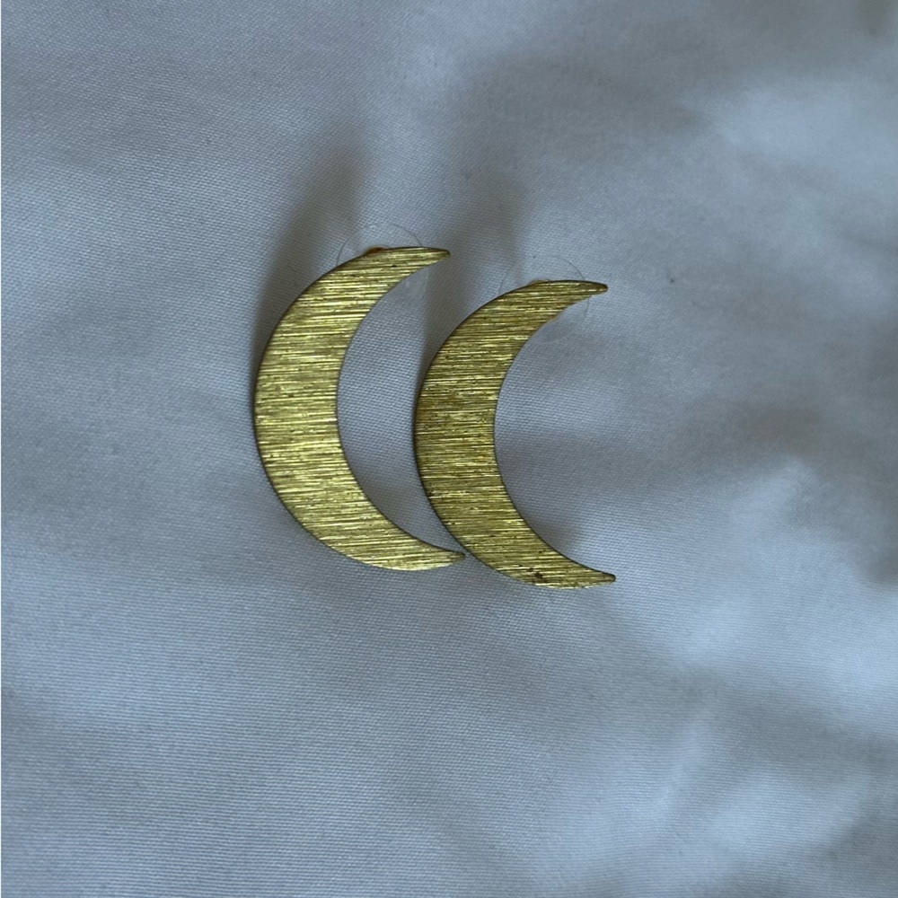 Gold Crescent Moon Earrings